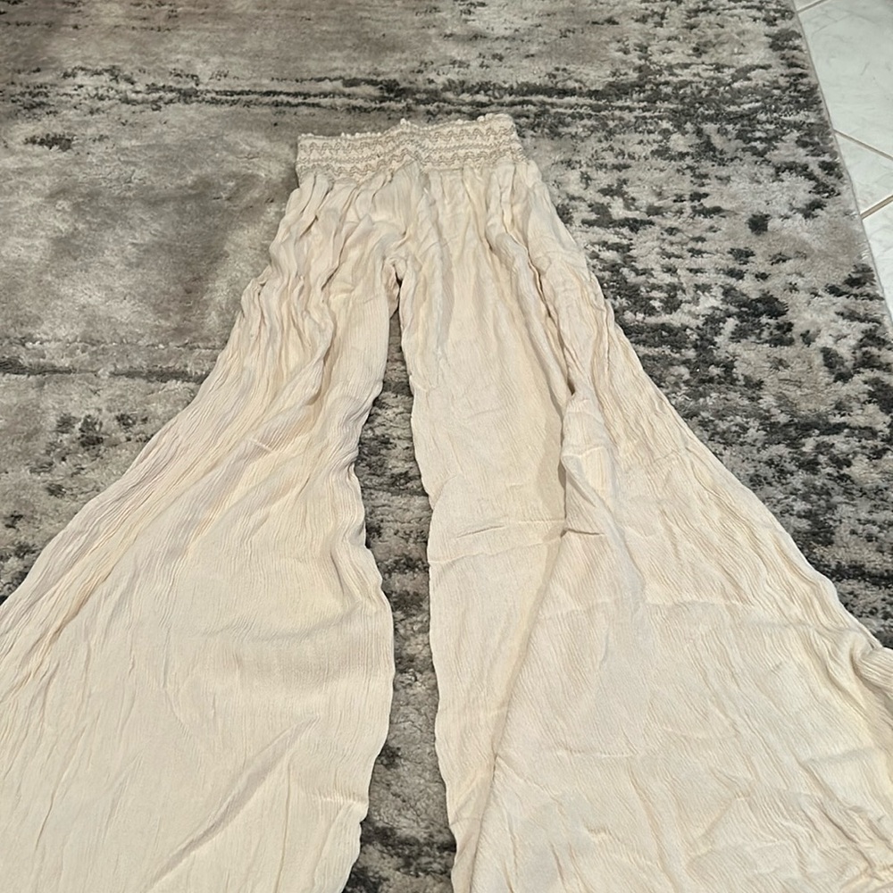 Tan hippie pants/ swim suit cover up